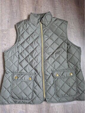 St. John's Bay Quilted Olive Green Vest XL